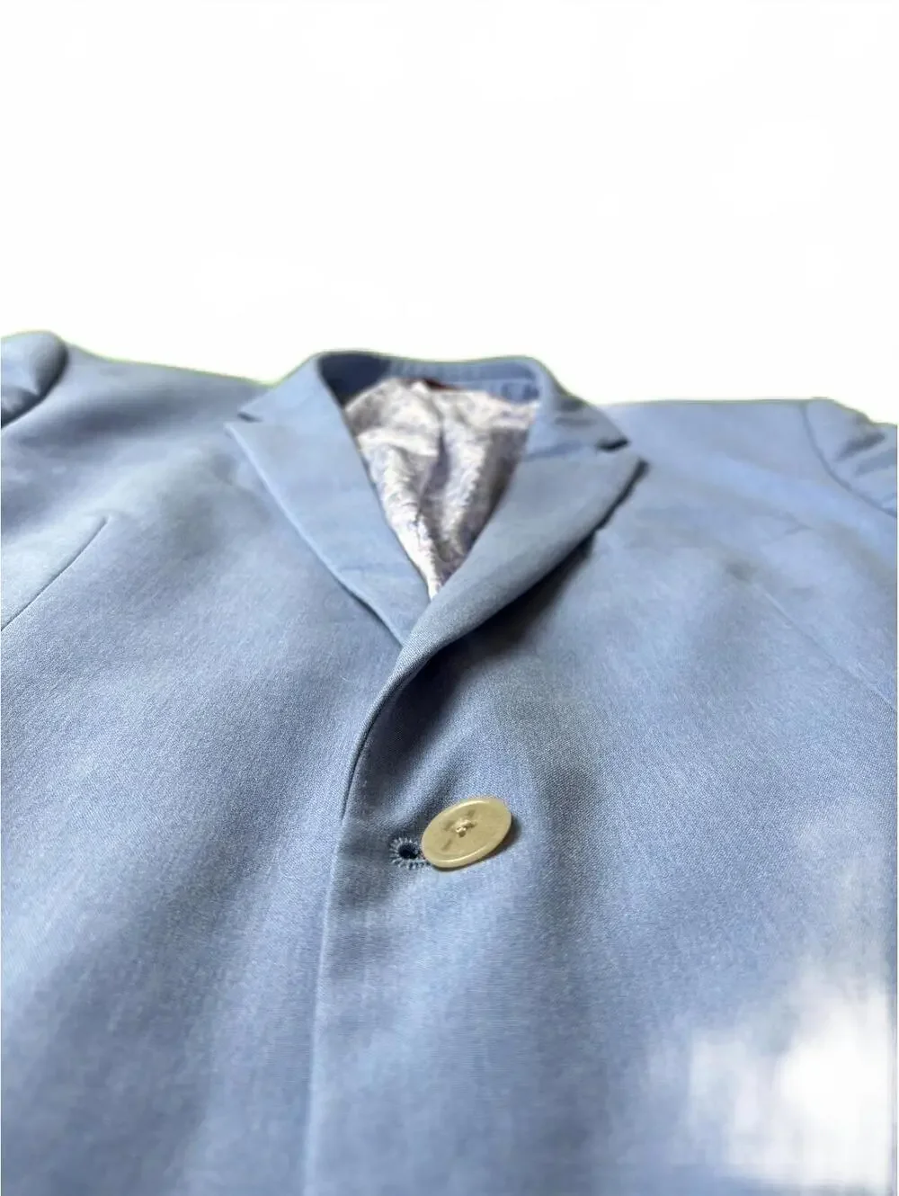 Men's Blue Blazer with Patterned Lining
